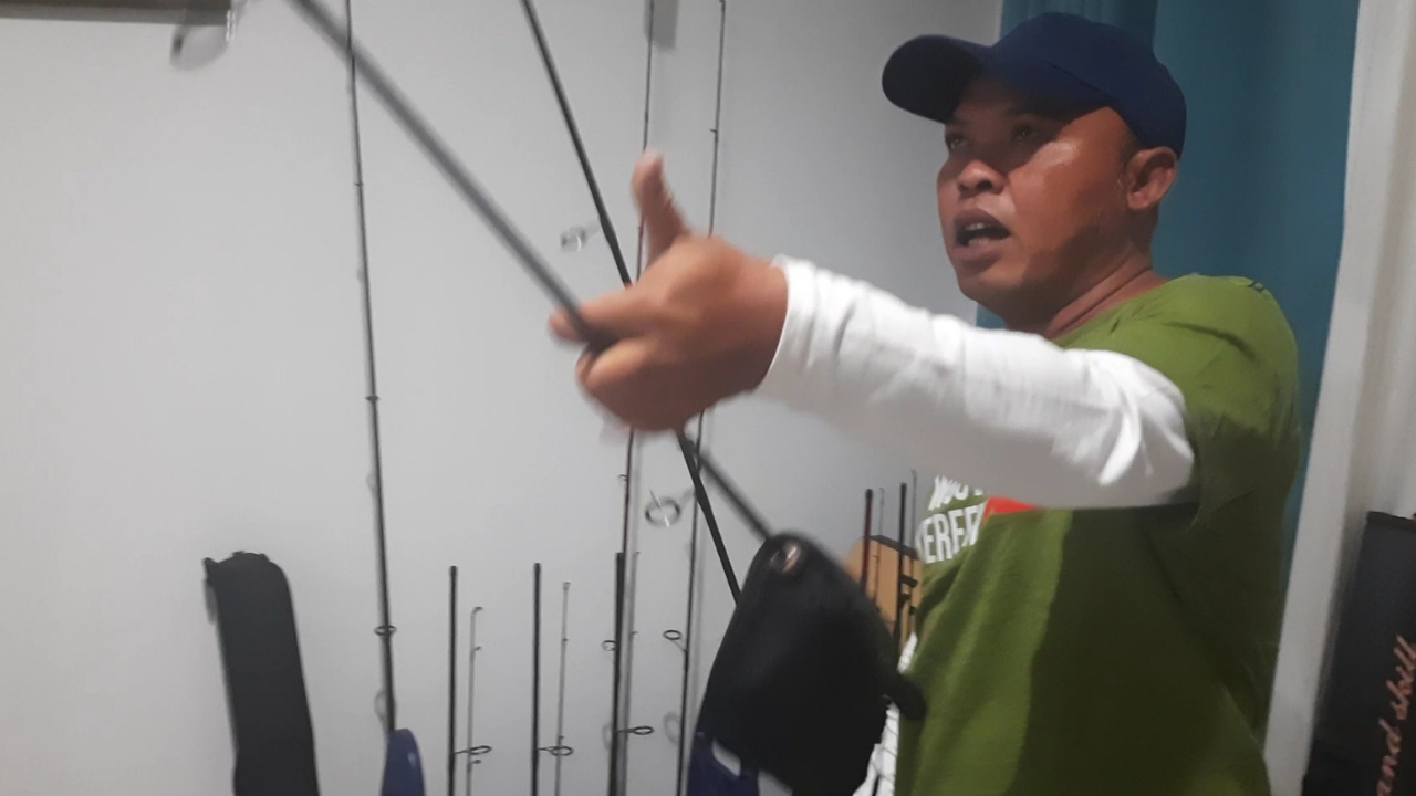 Koleksi joran dan reel Om Bolang